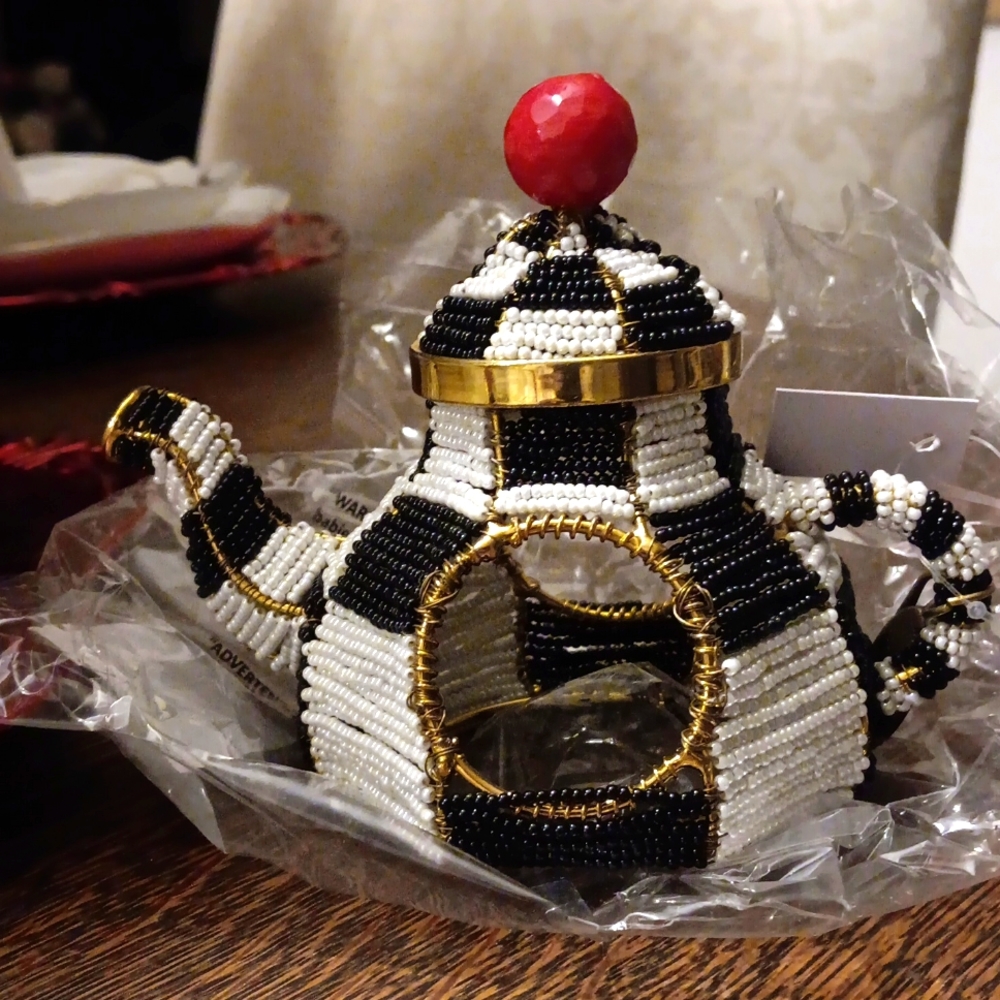 Mackenzie Childs Tea Kettle Napkin Holder Nwt